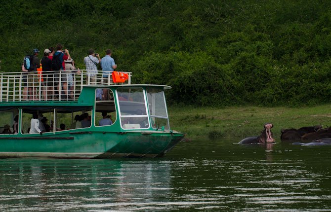 The Kazinga Channel, which connects Lake Edward and Lake George