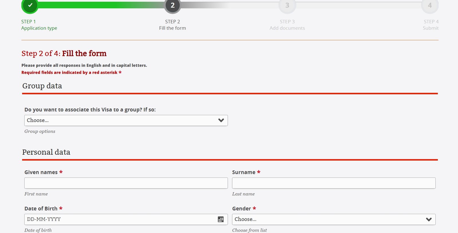 How to book a tourist visa: the page to feel in your info on the visa application website of East Africa 