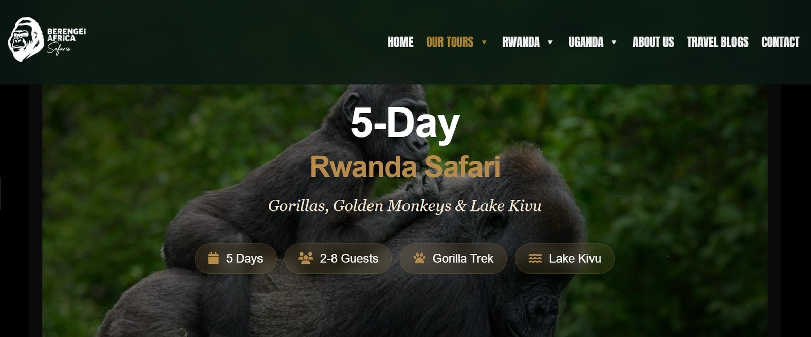 How to book a tourist visa, example of a booked safari package