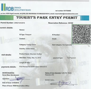 Rwandan gorilla permit 